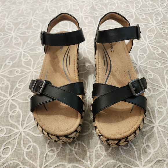 Aetrex Women's Paula Espadrilles Platform Sandals Orthopedic Wedges - Picture 1 of 16